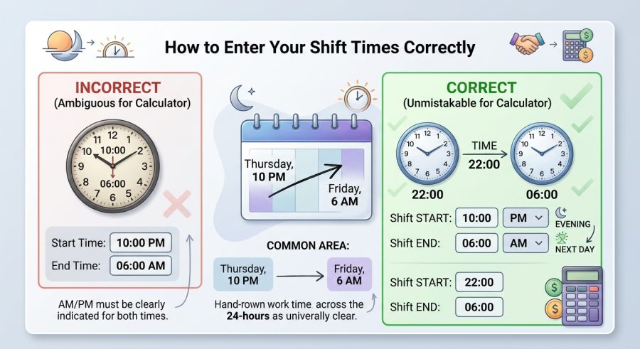 How to Enter Your Shift Times Correctly