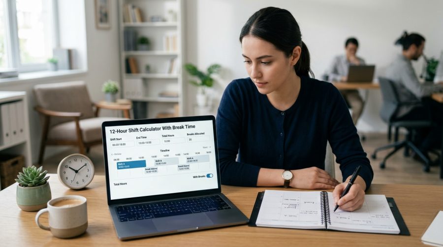12-Hour Shift Calculator With Break Time