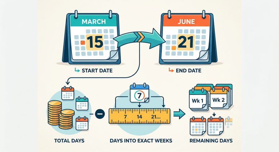 How to Calculate weeks between two dates calculator Results