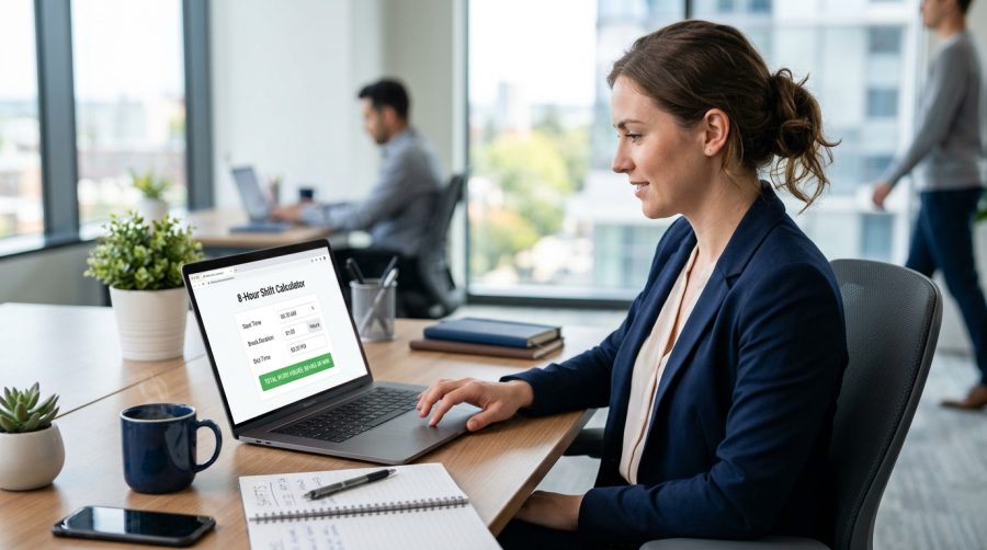 8-Hour Shift Calculator – Calculate Work Hours Instantly