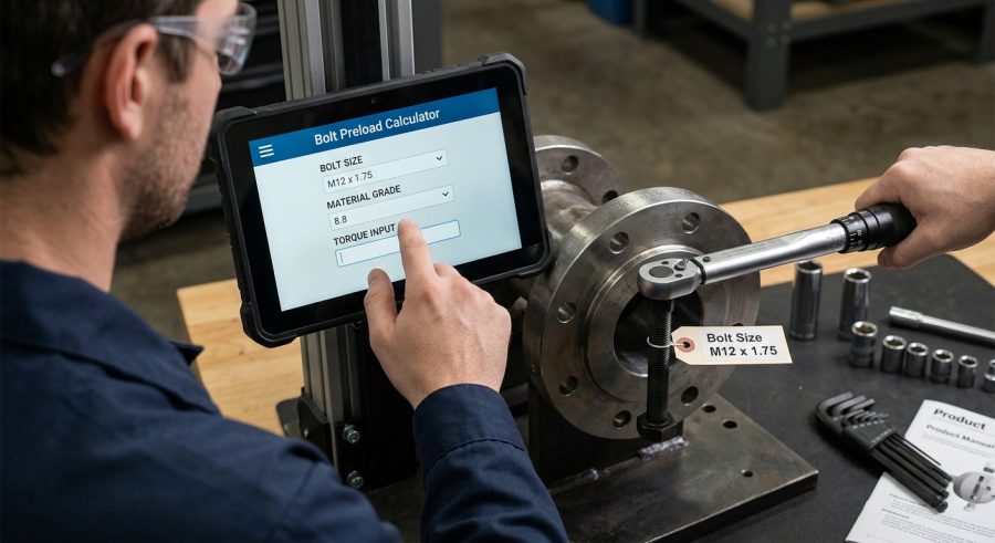 Entering Bolt Size, Torque, and Material Grade