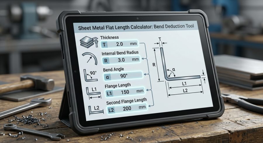 Entering Thickness, Radius, Angle and Flange Data