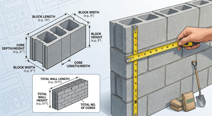 Measuring Wall, Block, and Core Dimensions